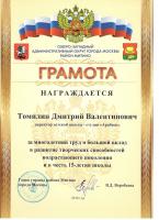 Сертификат школы Арабеск